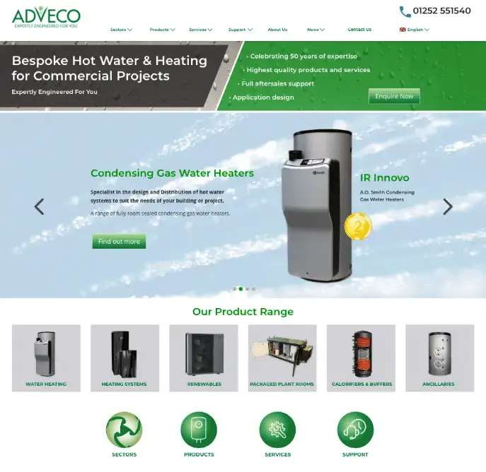 Adveco's new website