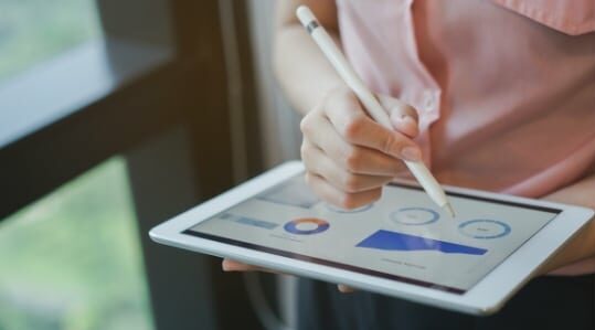 Woman using an Ipad